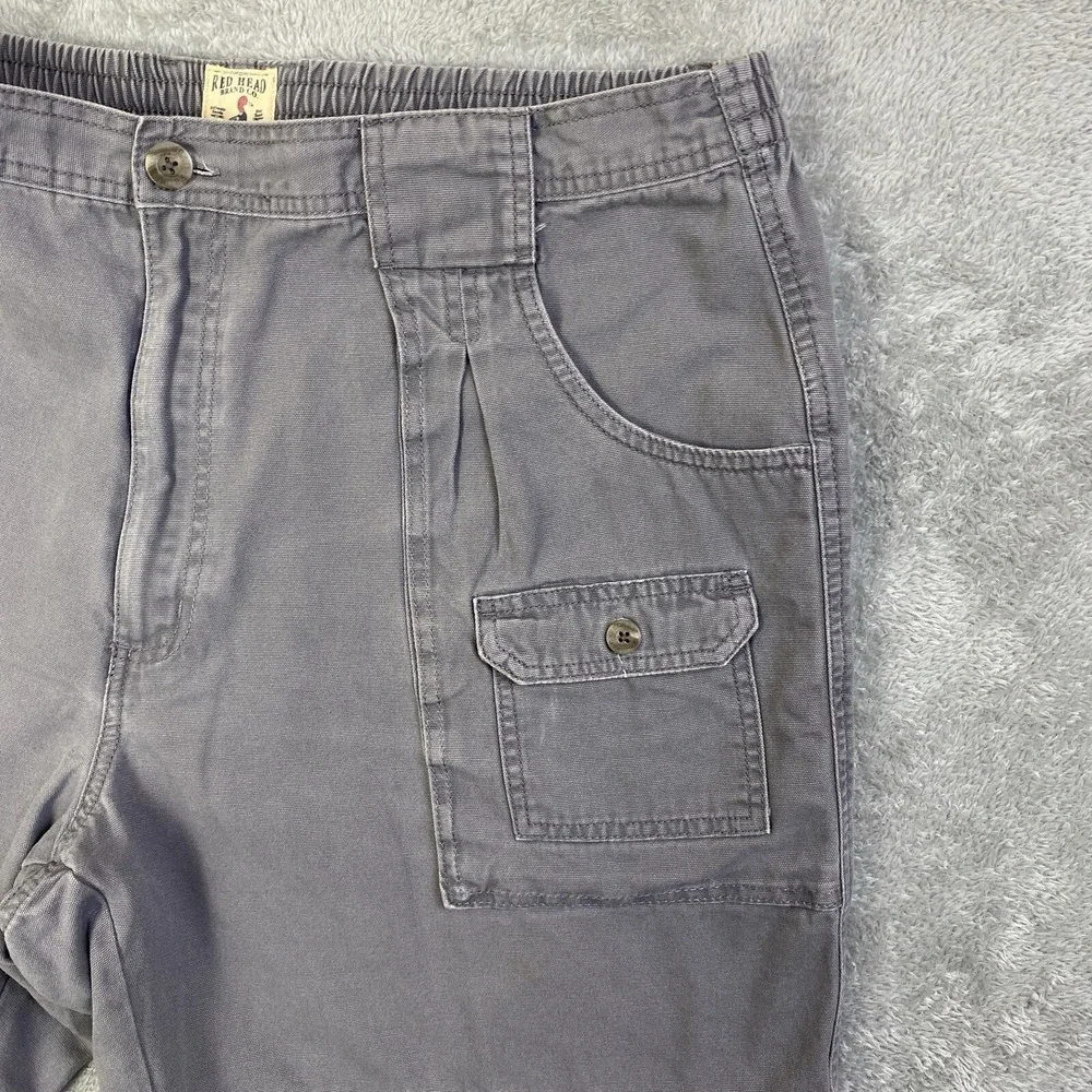Red Head Shorts Men Cargo Gray Sz 42 Flex Waist 100% Cotton Utility Canvas Hike